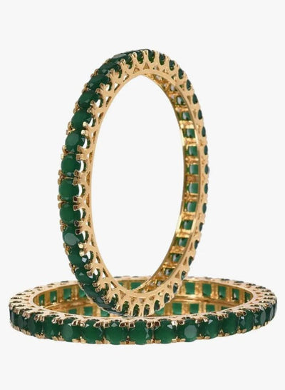 Green Stone Bangles - ARC