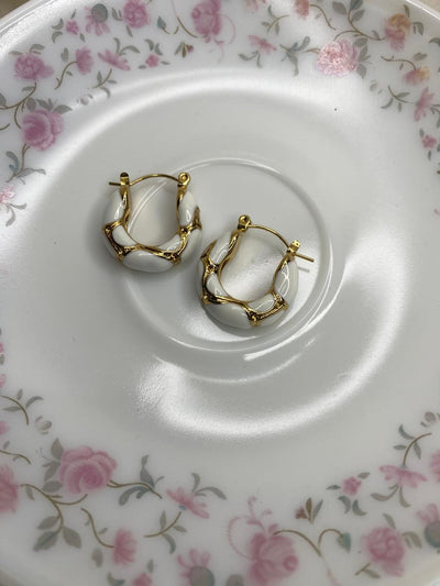 White Twist Hoops - ARC