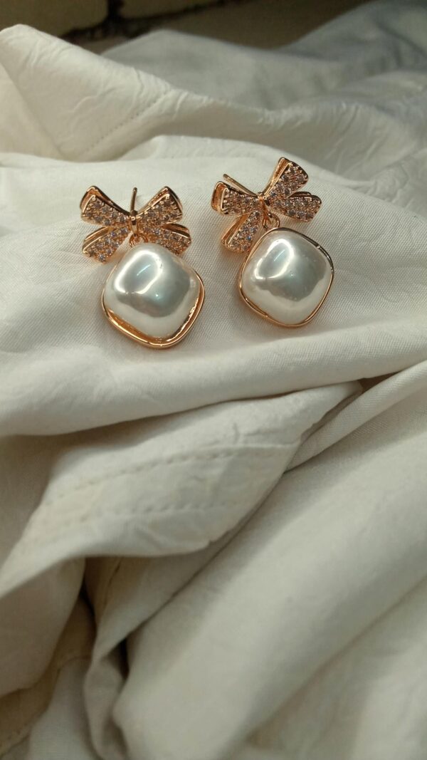 Pearl Bow Earrings