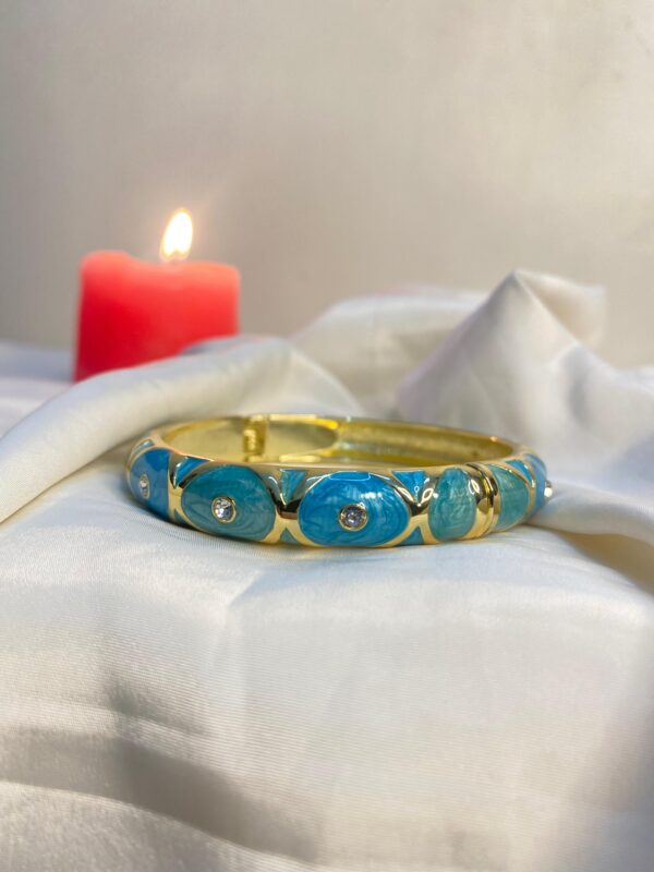 Blue Dot Enamel Bangle