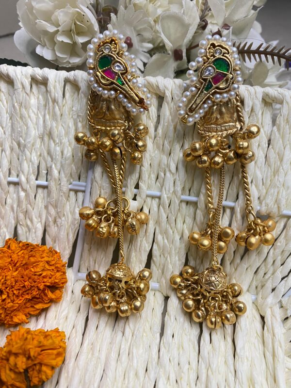 Green & Red Kashmiri Parrot Earrings
